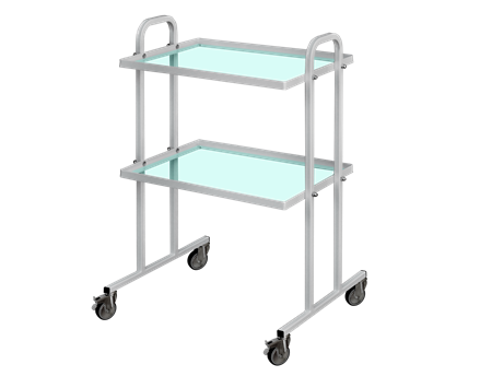 Столик медсестри СМС (полиці скло) ТМ ЗАПОВІТ